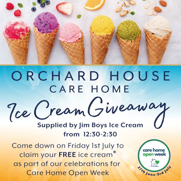 Orchard House Care Home Open Week Free Ice Cream Friday RCH